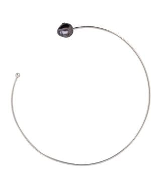 Silver Moon Sterling Necklace With Pearl - Metallic