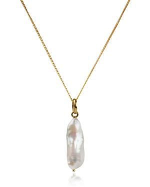 The Jewellery Store London Thick Biwa Pearl Necklace - Metallic