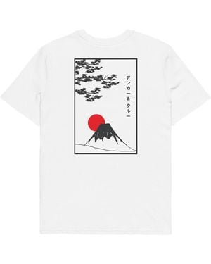 Anchor and Crew Mount Fuji Landmark Organic Cotton T-Shirt - White