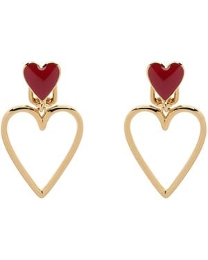 Emma Holland Jewellery Heart Clip Earrings - Pink