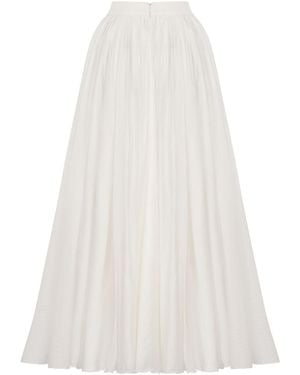 Elsava Ivory Midi Skirt - White