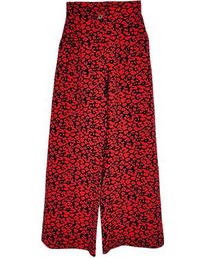 L2R THE LABEL Wide-Leg Trousers - Red
