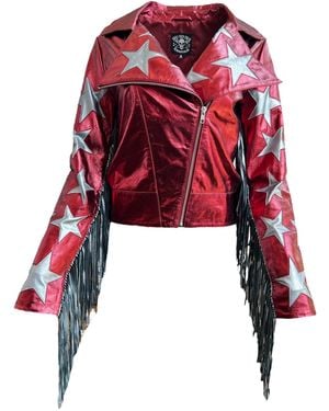 Any Old Iron Metallic Hell For Leather Moto - Red