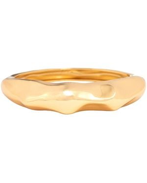 Uchi and Soto Nami Hammered Bangle - Orange