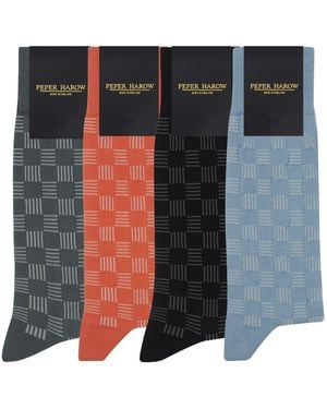 Peper Harow - Made in England Battenberg Socks – Bundle - Blue