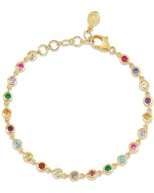 Dower & Hall Array Gemstone Line Bracelet - Metallic