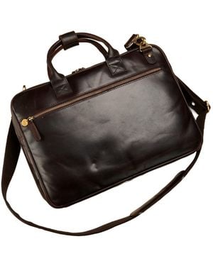 Posh Totty Designs Leather Laptop Bag Briefcase - Black
