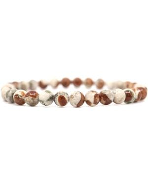Shar Oke Neutrals Garnet & Wollastonite Beaded Bracelet - Natural