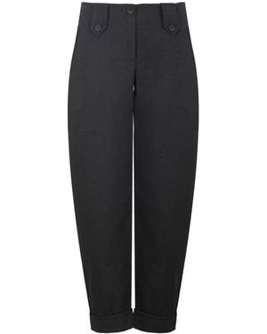 Conquista Full Length Virgin Wool Style Turn Up Trousers - Grey