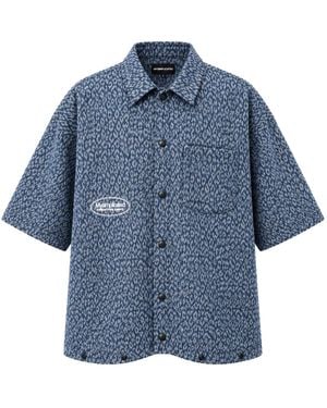 mysimplicated Leopard Short Sleeve Shirt W - Blue
