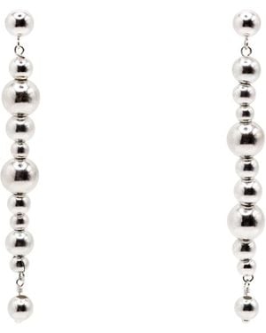 Pas De Marque Sterling Beaded Earrings La Chenille - White