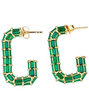 Native Gem Glam Hoops- Emerald - Green