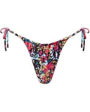 Playaluxe Waikiki Side-Tie Bikini Bottom Confetti - Red
