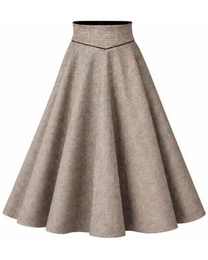 Nikka Place Flare Wool Skirt With High Waist - Grey