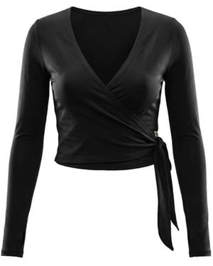 Be Athletica The Ultimate Ballet Wrap-Top - Black