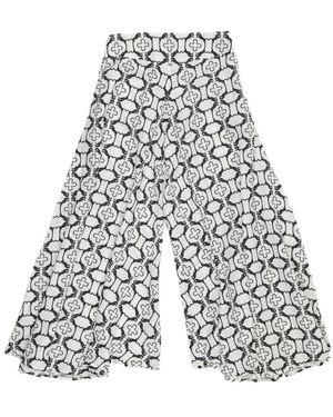 FORZA CAVALLO Horse & Shoe Palazzo Pants - White