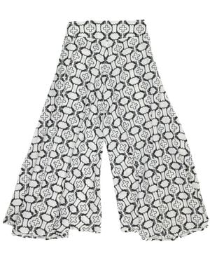 FORZA CAVALLO Horse & Shoe Palazzo Pants - White