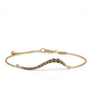 Linda Fiore Swirl Bracelet Vermeil With Onyx Cz - Metallic