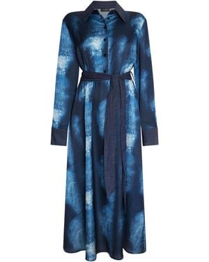 James Lakeland Denim Print Midi Dress - Blue