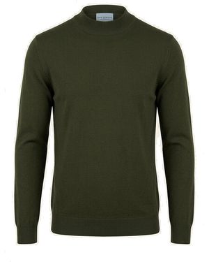 Ron Tomson Mock Neck Relaxed Jumper - Green