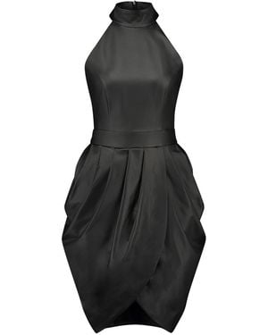 Monique Singh Faux Leather Midi Cocktail Dress - Black