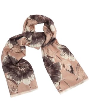 Saachi Reversible Blooming Botanical Scarf - Brown
