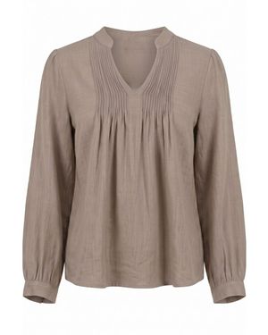 Franchetti Bond Lola Timeless Taupe Linen Mix Shirt - Brown