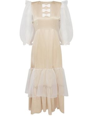 Lisa The Label Silk Cloud Puff Dress - Natural