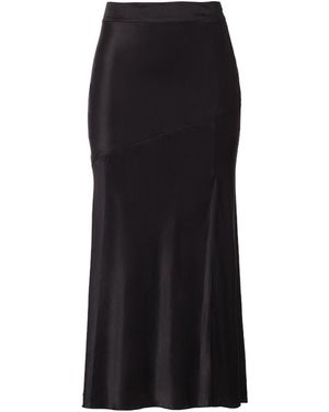 Lita Couture Side-Slit Midi Skirt - Black