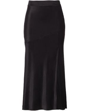 Lita Couture Side-Slit Midi Skirt - Black