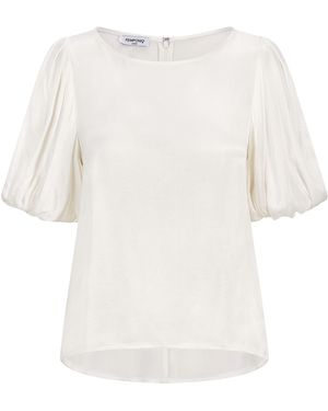 Femponiq Puff Sleeve Cupro Blouse - White