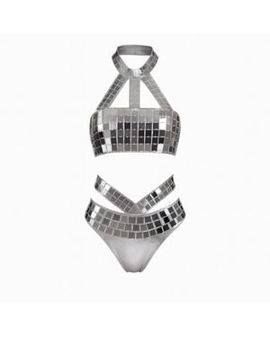 Harmonia Ny Ampere Mirrored Bikini Set By Dani Watanabe - Grey
