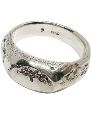 Tg-Jewellery by Tamara Gervasio Ridge Signet Ring – Recycled Sterling Sand Cast - Metallic
