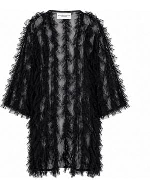 ROSIE BILLINGTON Nera Ruffle Kimono Jacket - Black