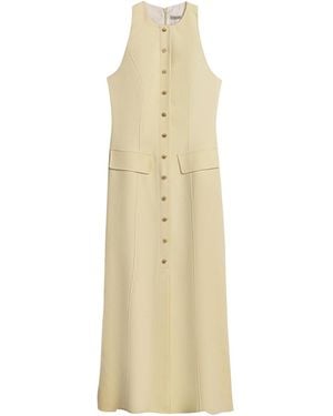 Nocturne Sleeveless Button-Front Midi Dress - Metallic