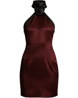 Amy Lynn Rosella Satin Halterneck Mini Dress - Purple