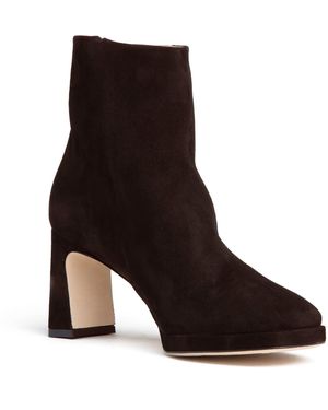 Beautiisoles by Robyn Shreiber Made in Italy Scottie Suede Bootie Comfortable & Dressy Low Heel For Day & Evening Wear - Brown