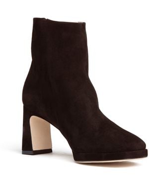 Beautiisoles by Robyn Shreiber Made in Italy Scottie Suede Bootie Comfortable & Dressy Low Heel For Day & Evening Wear - Brown