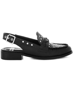 Rag & Co Remykin Braided Penny Strap Loafers - Black