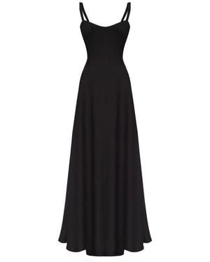 Lily Phellera Nora Strap Maxi Dress With Open Back - Black