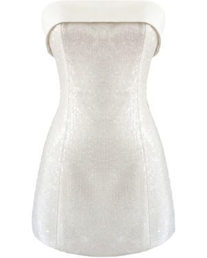 NAZLI CEREN Martine Sequin Mini Dress - White