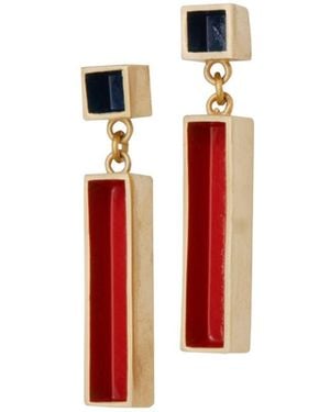 Zeworks Ava Forest Drop Earrings - Red