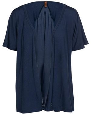 Conquista Short Sleeve Open Front Cardigan - Blue