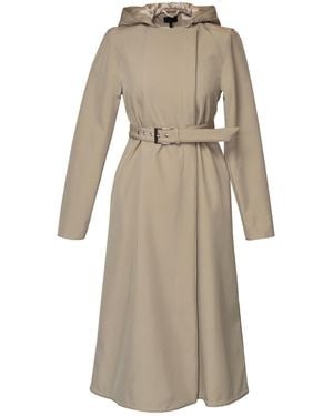 RainSisters Neutrals Short Coat With Trapeze Cut - Natural