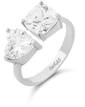 SHYMI Two Stone Cocktail Ring - White