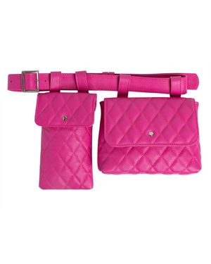 Laura Olaru Double Emma Quilted Leather Belt Bag - Purple