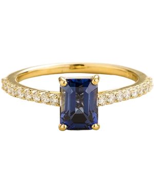 Juvetti Chelle Sapphire Emerald-Cut & Diamond Pavé Ring - Blue