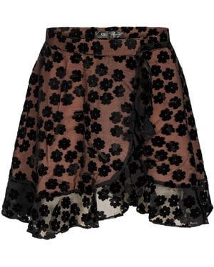 Introvertie VIENNA Neutrals Over It Viscose Wrap Skirt Mini - Black