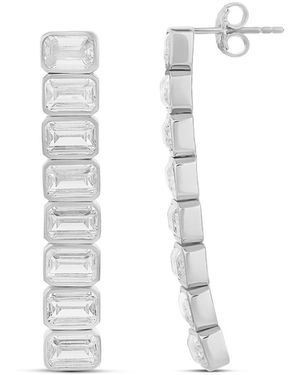 SHYMI Emerald Bezel-Set Drop Earrings - White