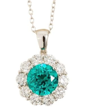 Juvetti Floret Necklace Set With Paraiba Sapphire & Diamond - Blue